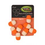Приманка Технокарп EVA Dumbells - 13x10 мм - 8 шт/уп - Бело-оранжевый