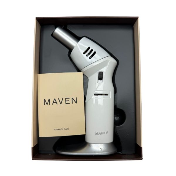 Профессиональная газовая горелка MAVEN HL-559 - Острое пламя - С пьезоподжигом - Автоматическая - Китай - Белый