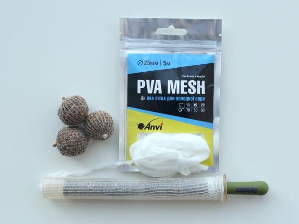 ПВА сітка Anvi PVA Mesh - Швидкорозчинна - Для холодної води - Ø25 мм