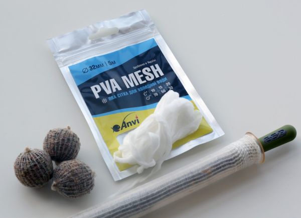 ПВА сітка Anvi PVA Mesh - Швидкорозчинна - Для холодної води - Ø32 мм