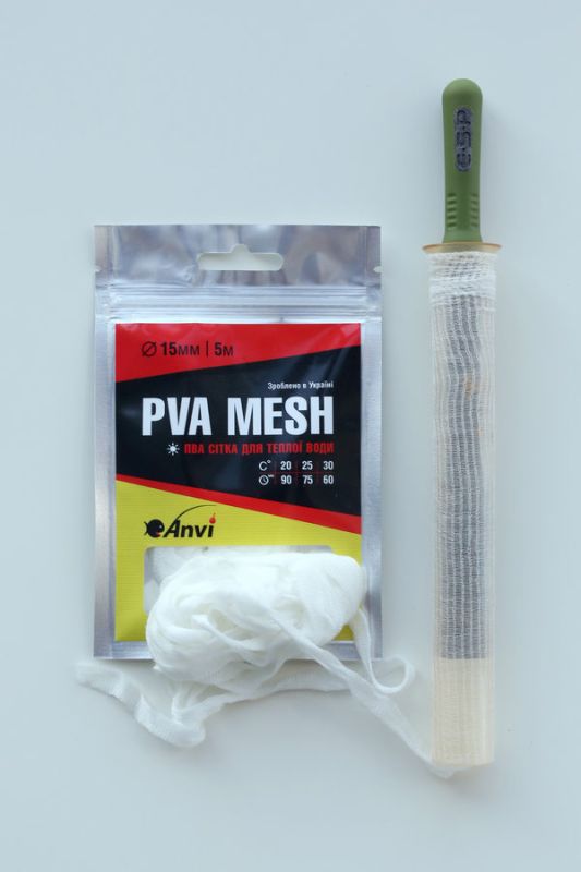 ПВА сітка Anvi PVA Mesh - Повільно розчинна - Для теплої води - Ø15 мм