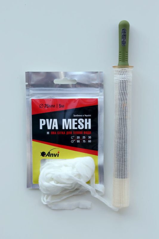 ПВА сітка Anvi PVA Mesh - Повільно розчинна - Для теплої води - Ø25 мм