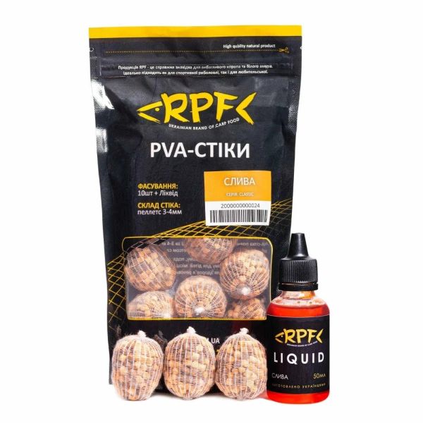 Готові ПВА-стики RPF "Classic" (10 шт. х 20 г) + Ліквід 50 мл - Слива