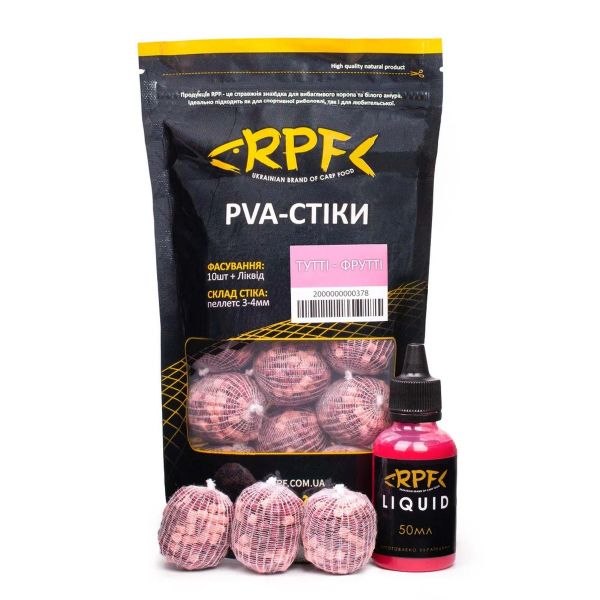 Готові ПВА-стики RPF "Classic" (10 шт. х 20 г) + Ліквід 50 мл - Тутті Фрутті