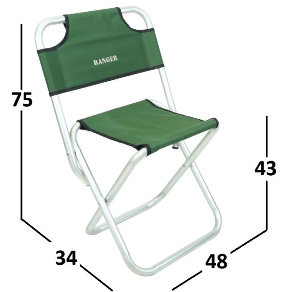Стул складной Ranger Sula Alum - Со спинкой - Зеленый (RA4421)