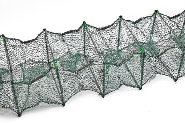 Раколовка гармошка - 3,5 метра - 20x25 см - Ліска - Вічко 4 мм - 12 входів - Зелена