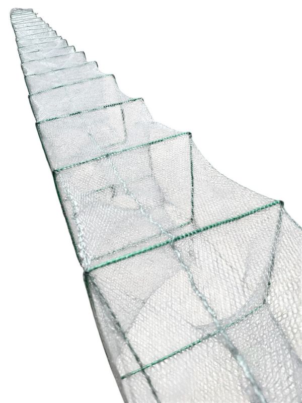 Раколовка гармошка Wolf №22 - 11 м - 25x30 см - Ячейка 6 мм - 20 входов - Белый