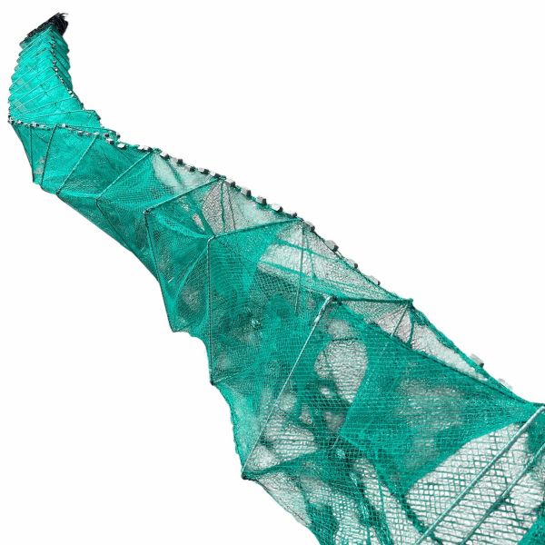 Раколовка гармошка Wolf №27 - 12,3 м - 34x24 см - Вічко 8 мм - 26 входів - Чорний/Зелений