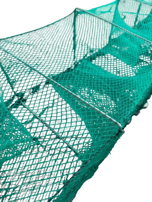 Раколовка гармошка Wolf №27 - 12,3 м - 34x24 см - Вічко 8 мм - 26 входів - Чорний/Зелений