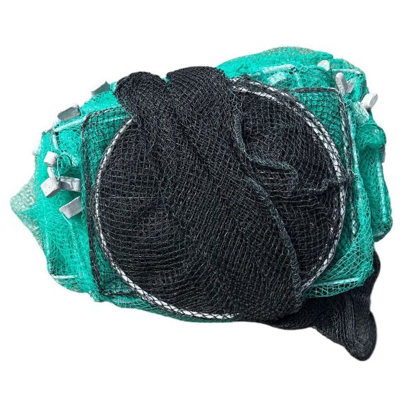 Раколовка гармошка Wolf №27 - 12,3 м - 34x24 см - Вічко 8 мм - 26 входів - Чорний/Зелений