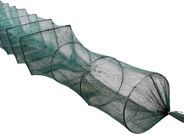 Раколовка гармошка Wolf №28 - 14 м - 43x33 см - Ячейка 6 мм - 24 входа - Зелёный