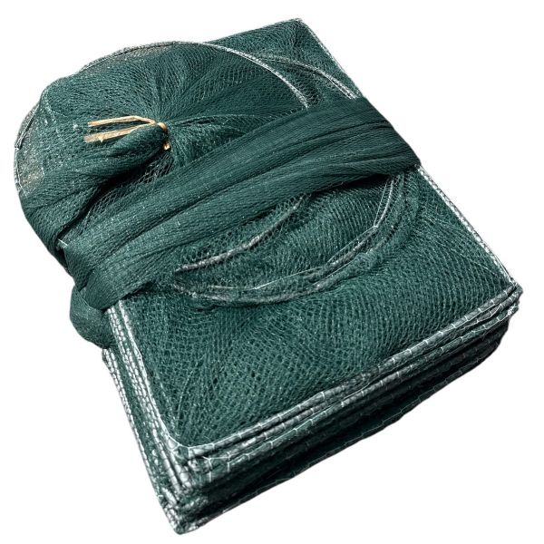 Раколовка гармошка Wolf №28 - 14 м - 43x33 см - Ячейка 6 мм - 24 входа - Зелёный