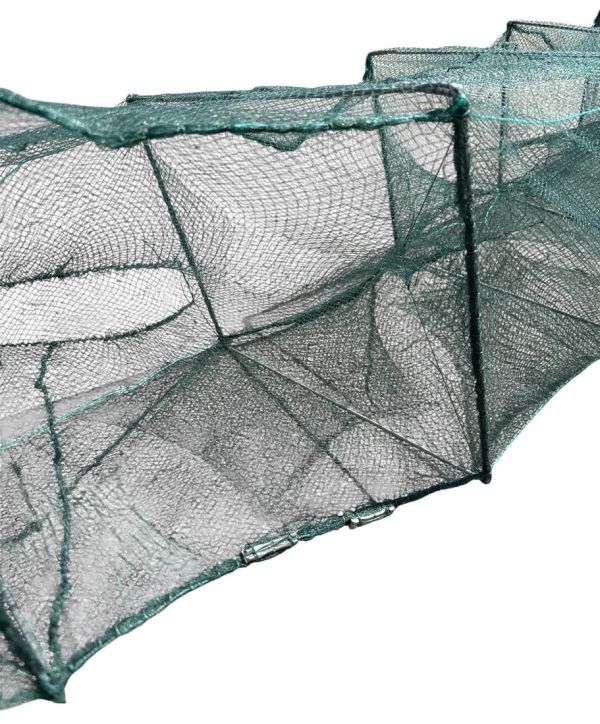 Раколовка гармошка Wolf №32 - 6 м - 43x33 см - Ячейка 5 мм - 8 входов - Зелёный