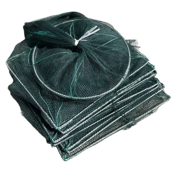 Раколовка гармошка Wolf №32 - 6 м - 43x33 см - Ячейка 5 мм - 8 входов - Зелёный