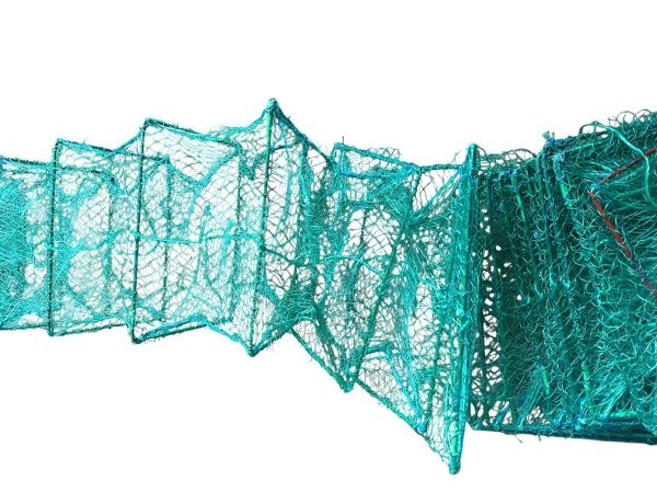 Раколовка - Кордовая нить усиленная (15 нитей) - Ячейка 20 мм - 21 вход - 26x38 - Зеленая - 8 м