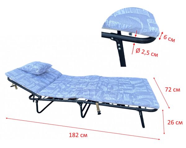 Розкладачка Vista "Париж" з матрацом 6 см