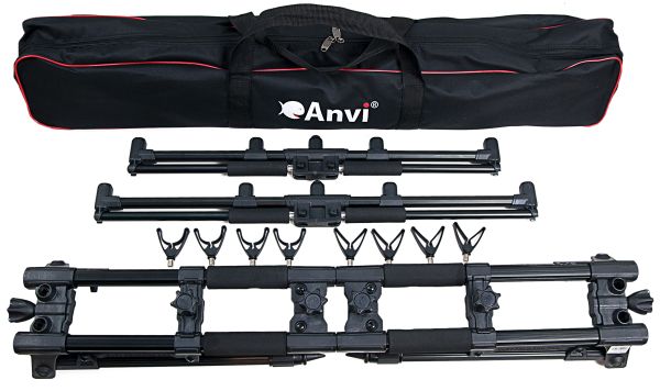 Подставка Rod Pod Anvi Harizon RPH4 Black - Алюминий - 8 креплений - На 4 удилища - Черный