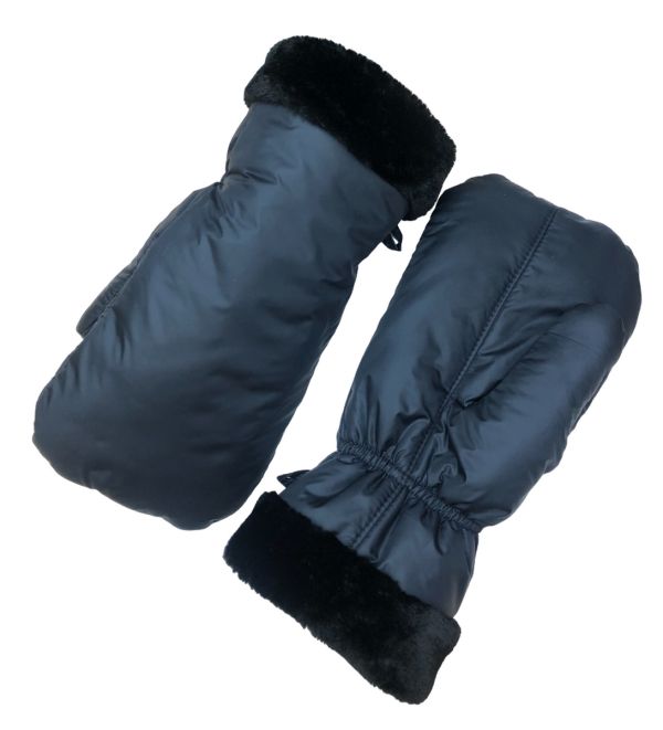 Рукавиці зимові - Штучне хутро - Поліестер - XL - Темно-синій