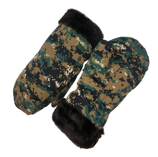 Рукавиці зимові - Штучне хутро - Поліестер - XL - Піксель