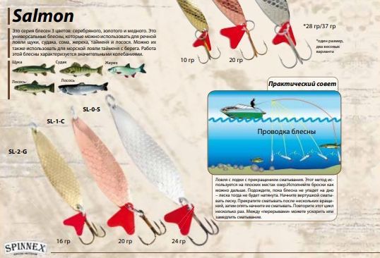 Блешня Spinnex Salmon - Коливаюча - Срібло