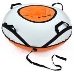Санки надувные ПВХ - Тюбинг - Ватрушка - Ø100 см - Бело-оранжевый