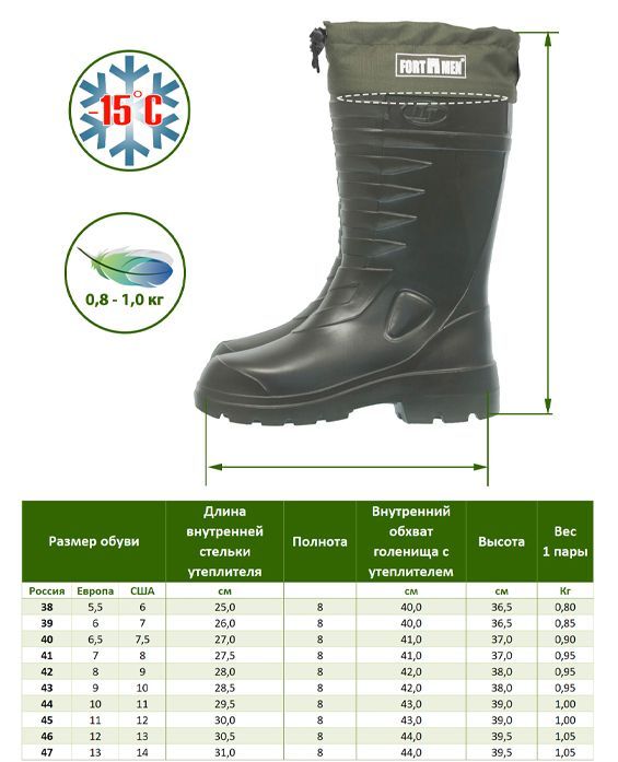 Чоботи чоловічі утеплені з манжетою "Козир" - ЭВА - арт. 31(СЕ)350УМ - Чорні