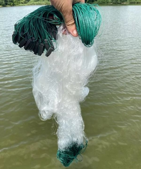 Сітка рибальська тристінна - Вшитий вантаж - Жилка Ø0,20 мм - 5x100 м - Поплавець 60 мм - Білий