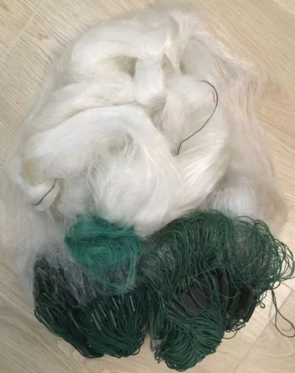 Сітка рибальська тристінна - Вшитий вантаж - Жилка Ø0,20 мм - 5x100 м - Поплавець 60 мм - Білий