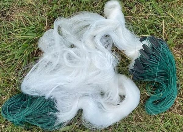 Сітка рибальська тристінна - Вшитий вантаж - Жилка Ø0,20 мм - 5x100 м - Поплавець 60 мм - Білий