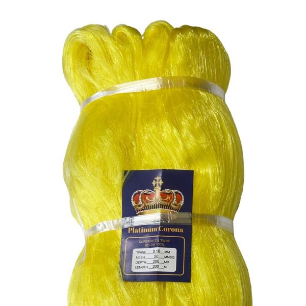Сетеполотно Platinum Corona - Рыболовная кукла - Леска - Ø0,18 мм - Желтый - Высота 75 ячеек - 150 м