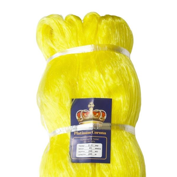Сетеполотно Platinum Corona - Рыболовная кукла - Леска Ø0,20 мм - Желтый - Высота 200 ячеек - 200 м