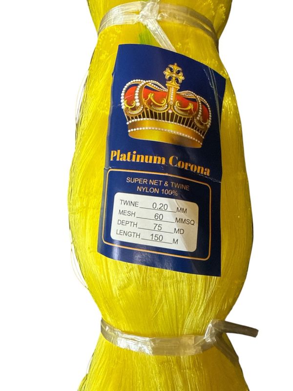 Сетеполотно Platinum Corona - Рыболовная кукла - Леска Ø0,20 мм - Желтый - Высота 75 ячеек - 150 м