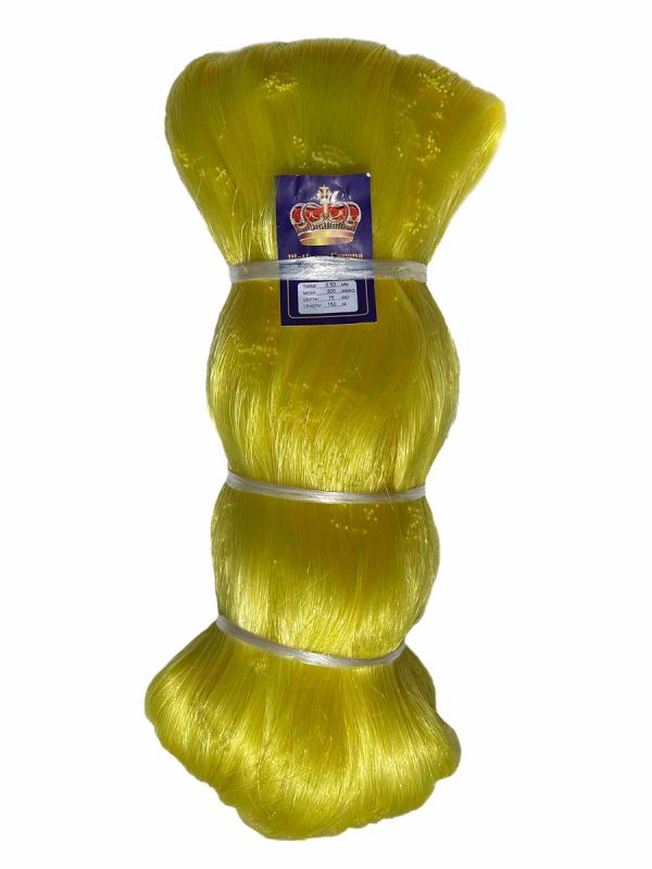 Сетеполотно порежное Platinum Corona - Рыболовная кукла - Леска Ø0,50 мм - Желтый - Высота 75 ячеек - 150 м