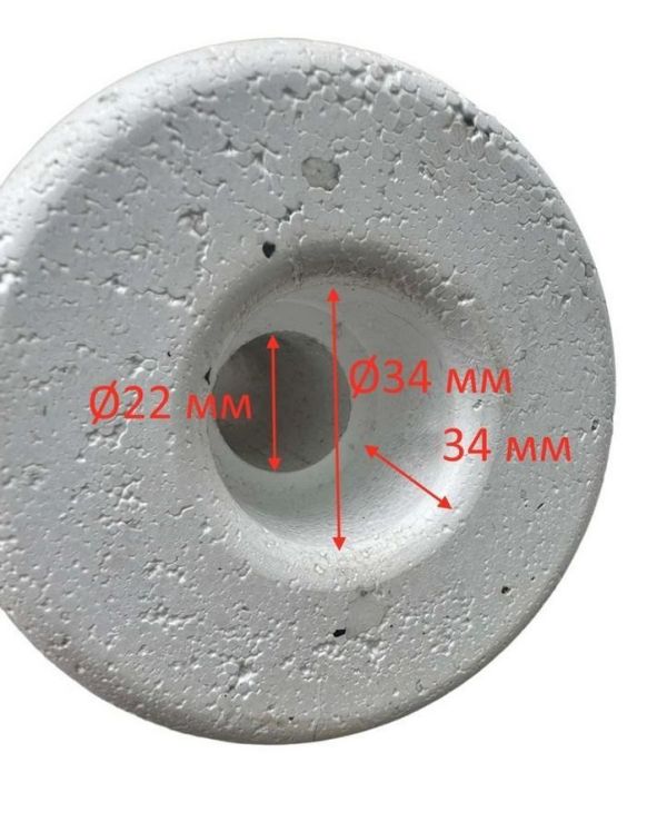 Поплавок для рибальських сіток №16 - Ø100 мм - L 200 мм - Отвір Ø22 мм - Білий - 30 шт/уп