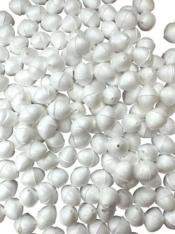 Поплавок для рибальських сіток №0 - Ø10 мм - L 15 мм - Отвір Ø1,2 мм - Білий - 250 шт/уп