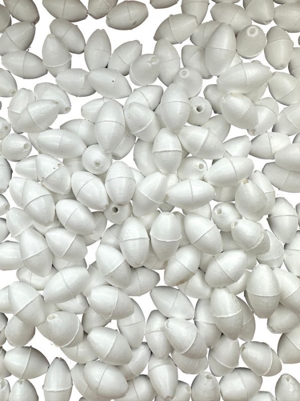 Сетевой поплавок №2-1 - Ø16 мм - L 26 мм - Отверстие Ø3 мм - Белый - 250 шт/уп