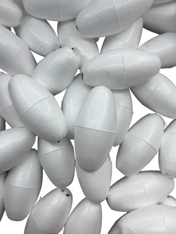 Поплавок для рибальських сіток №7 - Ø32 мм - L 65 мм - Отвір Ø8 мм - Білий