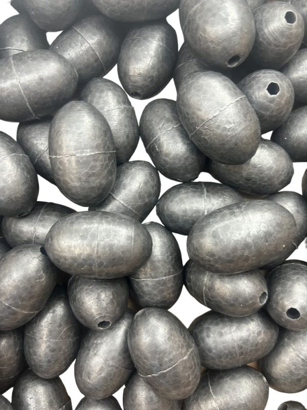 Сетевой поплавок №5К - Ø26 мм - L 42 мм - Отверстие Ø5 мм - Чёрный крашеный