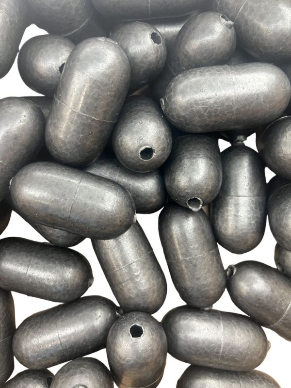 Сетевой поплавок №8К - Ø30 мм - L 58 мм - Отверстие Ø6 мм - Чёрный крашеный