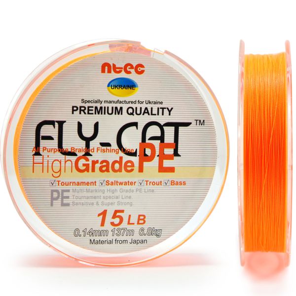 Шнур NTEC Fly Cat - Orange - 137 метров