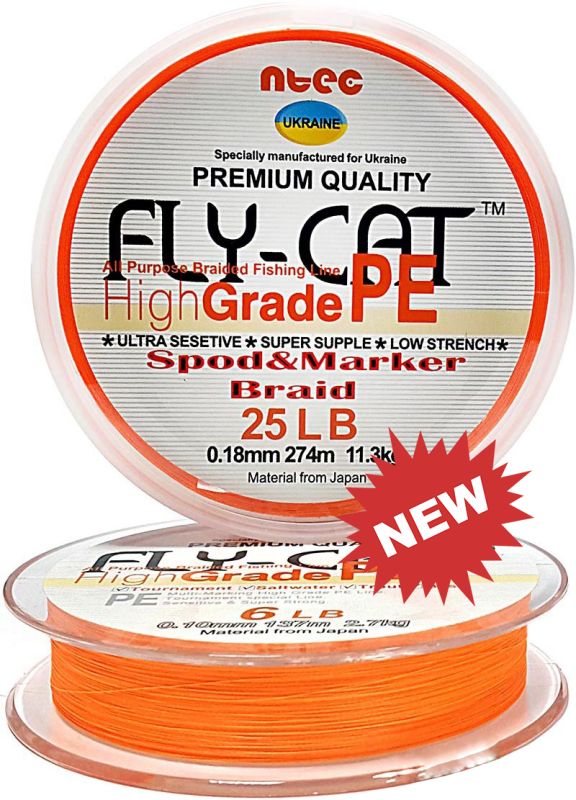 Шнур NTEC Fly Cat - Spod&Marker - Orange - 274 метра