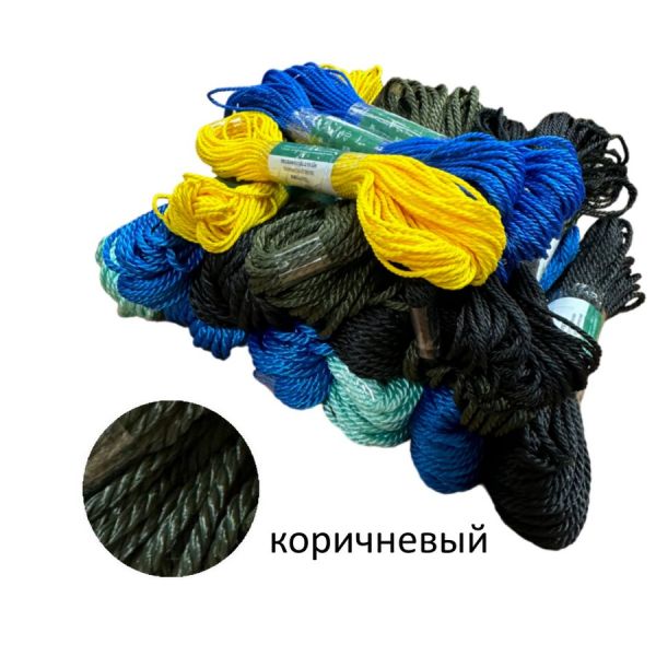 Шнур полипропиленовый (крученый) мультифиламентный - Коричневый - 20 м