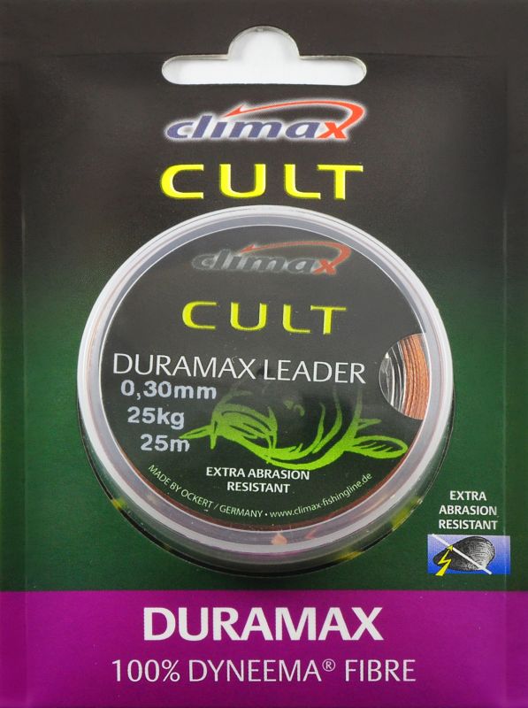 Шок лидер Climax CULT Carp Line Duramax Leader - 20 метров - Красно-коричневый