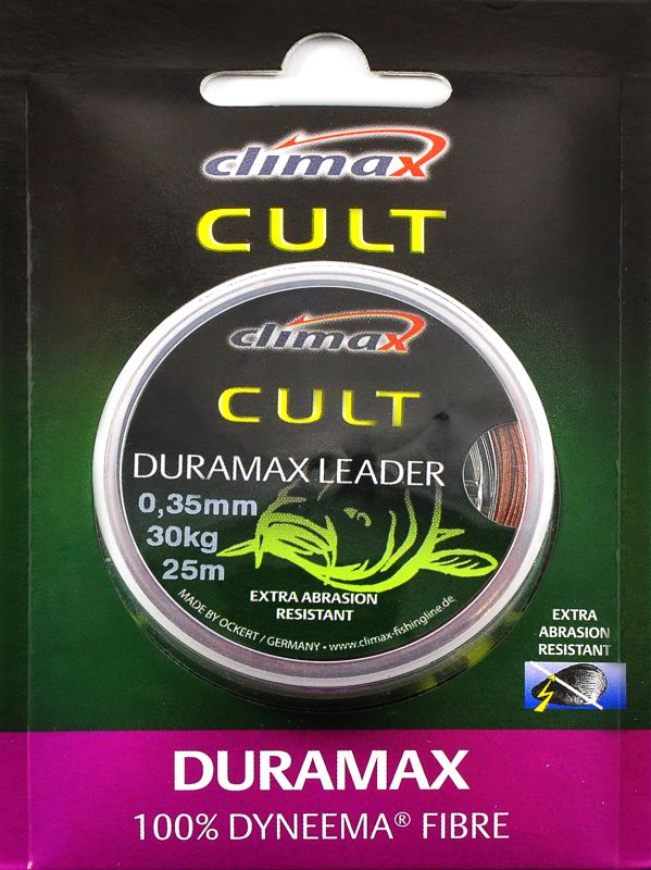 Шок лидер Climax CULT Carp Line Duramax Leader - 20 метров - Красно-коричневый