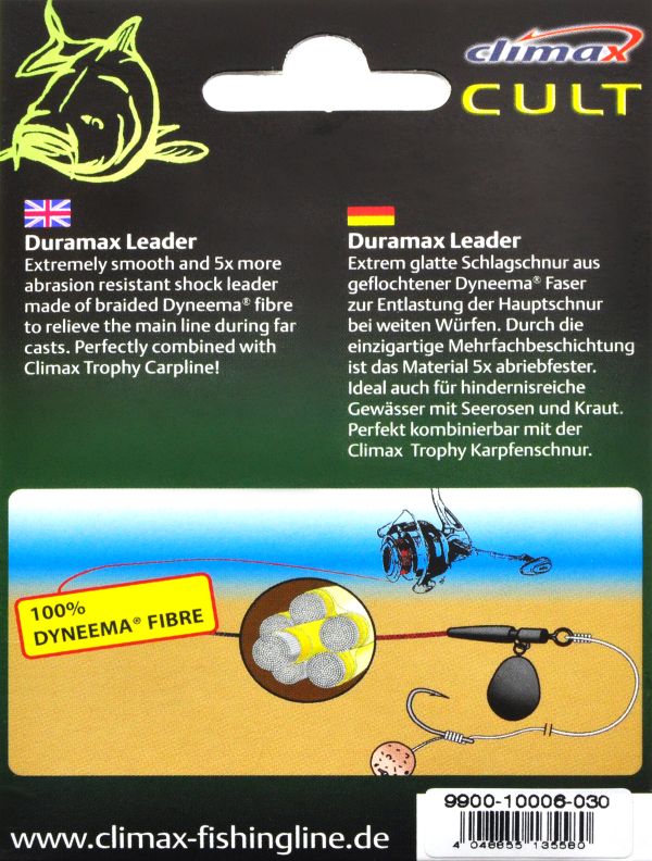 Шок лидер Climax CULT Carp Line Duramax Leader - 20 метров - Красно-коричневый