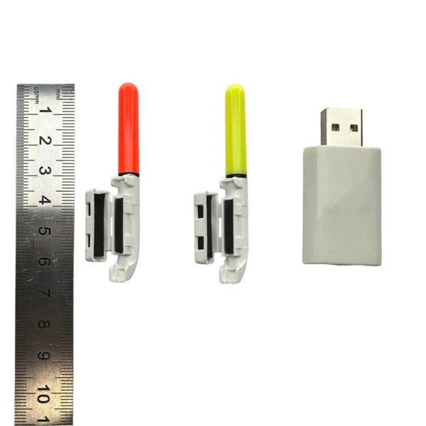 Сигналізатор клювання для фідера - Світловий - 6 см - Живлення 2 батарейки + USB зарядка - 2 шт/уп