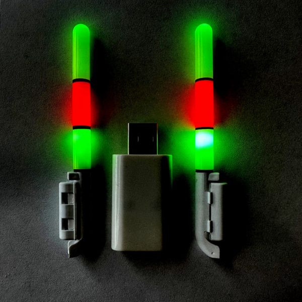 Сигналізатор клювання для фідера - Світловий - 9,5 см - Живлення 2 батарейки + USB зарядка - 2 шт/уп