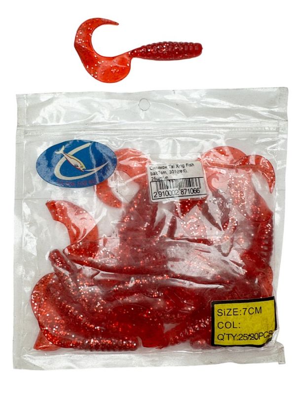 Силикон Tai Xing Fish bait - 7 см - 301 (red) - 25 шт/уп
