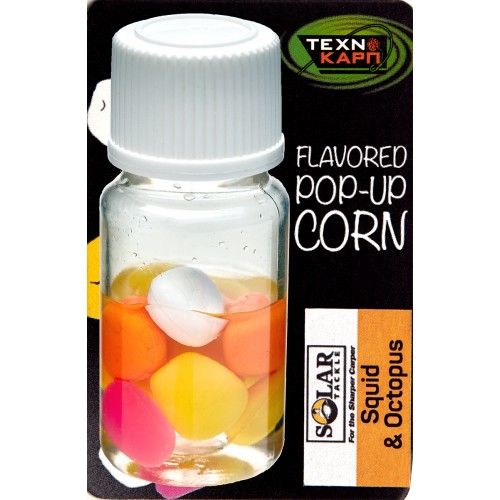 Силиконовая кукуруза - Технокарп - Pop-up Texnocorn Mix - 10 мм - Squid&Octopus-Solar (Кальмар и Осьминог-Солнечный) - 10 шт/уп