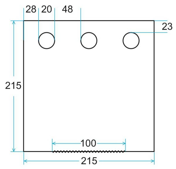 Підлога утеплена ЛОТОС Куб 3 (210x210) ПУ4000 з отворами під лунки (в зборі з фланцями)